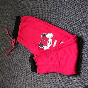 Disney, Red Mickey Mouse Sweatpants